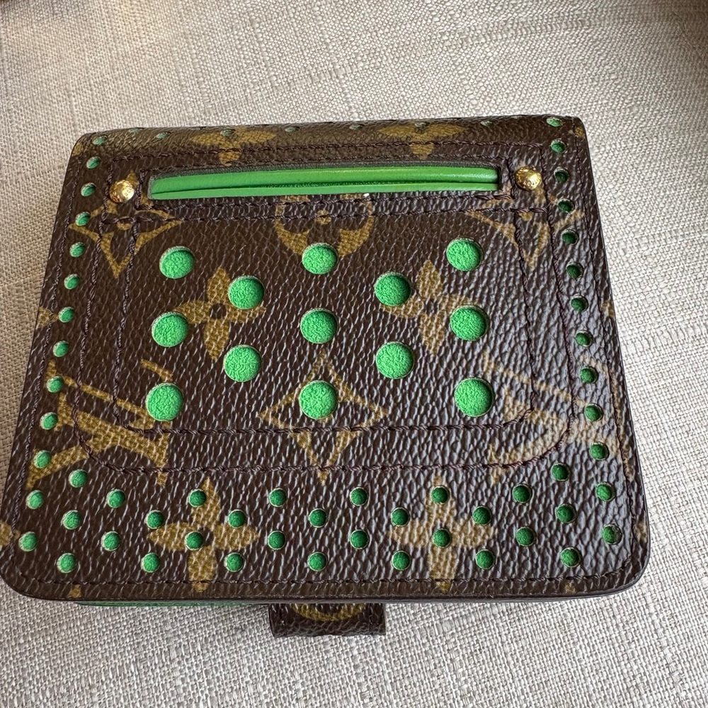 Louis Vuitton Brown and Green Perforated Wallet - Picture 3 of 8
